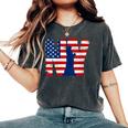 Vintage New York City Usa Flag Graphic New York City Women's Oversized Comfort T-Shirt Pepper