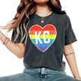 Vintage Rainbow Heart Kc Women's Oversized Comfort T-Shirt Pepper