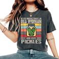 Vintage Never Underestimate An Old Woman Who Loves Pickles Women's Oversized Comfort T-Shirt Pepper