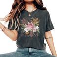 Vintage Wildflower Botanical Flower Women's Oversized Comfort T-Shirt Pepper