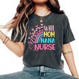 Wife Mom Nana Nurse Nurses Day Leopard Rainbow Women's Oversized Comfort T-Shirt Pepper