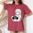 Anime Waifu Hentai Anime Lover Anime Girl Japanese Aesthetic Women's Oversized Comfort T-Shirt Blue Jean