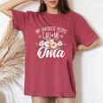 My Favorite People Call Me Oma Floral Birthday Oma Women's Oversized Comfort T-Shirt Blue Jean