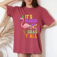 Carnival Party Idea Flamingo Mardi Gras Women's Oversized Comfort T-Shirt Blue Jean