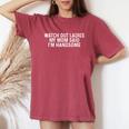 Watch Out Ladies My Mom Said I'm Handsome Saying Sarcastic Women's Oversized Comfort T-Shirt Blue Jean