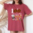 100 Days Of Coffee 100Th Day Of School For Teacher Student Women's Oversized Comfort T-Shirt Crimson