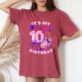 10Th Birthday Girl 10 Years Painting Art Number 10 Women's Oversized Comfort T-Shirt Crimson