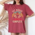 1St Grade Level Complete Graduation Class 2024 Boys Gamer Women's Oversized Comfort T-Shirt Crimson