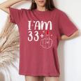 I Am 33 Plus 1 Middle Finger For A 34Th Birthday For Women Women's Oversized Comfort T-Shirt Crimson
