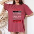 5 Things You Should Know About My Wife Husbandidea Women's Oversized Comfort T-Shirt Crimson