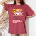 5 Things About My Wife Husband Women's Oversized Comfort T-Shirt Crimson