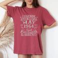 60 Years Old Legends May 1964 60Th Birthday Women Women's Oversized Comfort T-Shirt Crimson