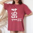 60Th Birthday 60 Years Old Man Woman Vintage 1964 Women's Oversized Comfort T-Shirt Crimson