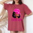 African American Afro Blessed To Be Called Mom Women's Oversized Comfort T-Shirt Crimson