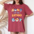 Aunt Of The Birthday Boy Dog Family Party Women's Oversized Comfort T-Shirt Crimson