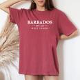 Barbados Retro Throwback Letter Cruise Souvenir Women's Oversized Comfort T-Shirt Crimson