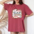 Baseball Grandma Leopard Print Baseball Sports Player Women's Oversized Comfort T-Shirt Crimson