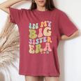 In My Big Sister Era Groovy Cute Big Sis Women's Oversized Comfort T-Shirt Crimson