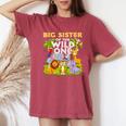 Big Sister Of The Wild One Birthday Zoo Animal Safari Jungle Women's Oversized Comfort T-Shirt Crimson