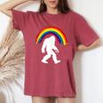 Bigfoot Graffiti Rainbow Sasquatch Tagger Women's Oversized Comfort T-Shirt Crimson