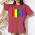 Binghamton New York Lgbtq Gay Pride Rainbow Skyline Women's Oversized Comfort T-Shirt Crimson