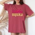 Birthday Squad Gold Pink Party Girl Women's Oversized Comfort T-Shirt Crimson
