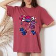 Bisexual Cats Planet Bi Pride Flag Lgbtq Space Girls Women's Oversized Comfort T-Shirt Crimson
