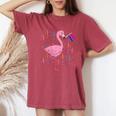 Bisexual Flag Flamingo Lgbt Bi Pride Stuff Animal Women's Oversized Comfort T-Shirt Crimson