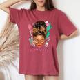 Black Melanin Nurse Black History Month Afro Hair Women's Oversized Comfort T-Shirt Crimson