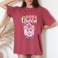 Boba Queen For N Girls Boba Bubble Tea Kawaii Japanese Women's Oversized Comfort T-Shirt Crimson