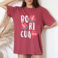 Boricua Flowers Latina Puerto Rican Girl Puerto Rico Woman Women's Oversized Comfort T-Shirt Crimson