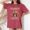 Bourbon Goes In Wisdom Comes Out Whiskey Usa Flag Vintage Women's Oversized Comfort T-Shirt Crimson