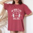 My Brain Is 80 Percent Song Lyrics Vintage Music Lover Women's Oversized Comfort T-Shirt Crimson