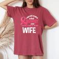 Breast Cancer Bravery Wife Breast Cancer Awareness Husband Women's Oversized Comfort T-Shirt Crimson