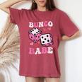 Bunco Babe Bunco Game Night Retro Groovy Gamble Women's Oversized Comfort T-Shirt Crimson