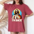 Bunny Christian Jesus Guess Who's Back Happy Easter Day Women's Oversized Comfort T-Shirt Crimson