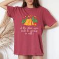 Camping Stars Made To Worship Christian Camper Kid Women's Oversized Comfort T-Shirt Crimson