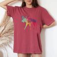 Canadian Wildlife Animal Alaska Elk Antlers Colorful Moose Women's Oversized Comfort T-Shirt Crimson