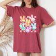Candy Sweet Bunny Bible Christian Easter Day Girl Boy Women's Oversized Comfort T-Shirt Crimson