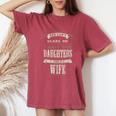 You Cant Scare Me I Have 2 Daughters And Wife Retro Vintage Women's Oversized Comfort T-Shirt Crimson