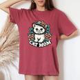 Cat Mom Happy For Cat Lovers Family Matching Women's Oversized Comfort T-Shirt Crimson