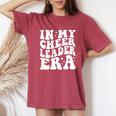 In My Cheerleader Era Groovy Football Cheer Leader Mom Coach Women's Oversized Comfort T-Shirt Crimson