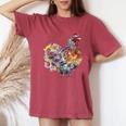 Chicken Aesthetic Flowers Cute Cottagecore Floral Chicken Women's Oversized Comfort T-Shirt Crimson