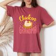 Chicken Grandma Farmer Lady Chickens Farm Animal Hen Women's Oversized Comfort T-Shirt Crimson