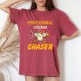 Chicken Professional Chaser Farmer Farm Women's Oversized Comfort T-Shirt Crimson