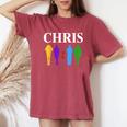 Chris 2024 Chris First Name Personalized For Women Women's Oversized Comfort T-Shirt Crimson