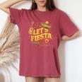 Cinco De Mayo Mexican Music Guitar Cactus Let's Fiesta Women's Oversized Comfort T-Shirt Crimson