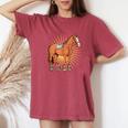 Cool Horse Farm Animal Roller Skating Women's Oversized Comfort T-Shirt Crimson