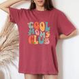 Cool Moms Club Retro Groovy Mom Life Mama Happy Mother's Day Women's Oversized Comfort T-Shirt Crimson