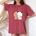 Cute Bubu Dudu Panda Bears Sweet Love Bubu And Dudu Women's Oversized Comfort T-Shirt Crimson